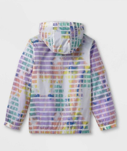 NWT Cat & Jack Windbreaker Rain Coat jacket Girls tie dye Kids small, medium - Picture 2 of 3