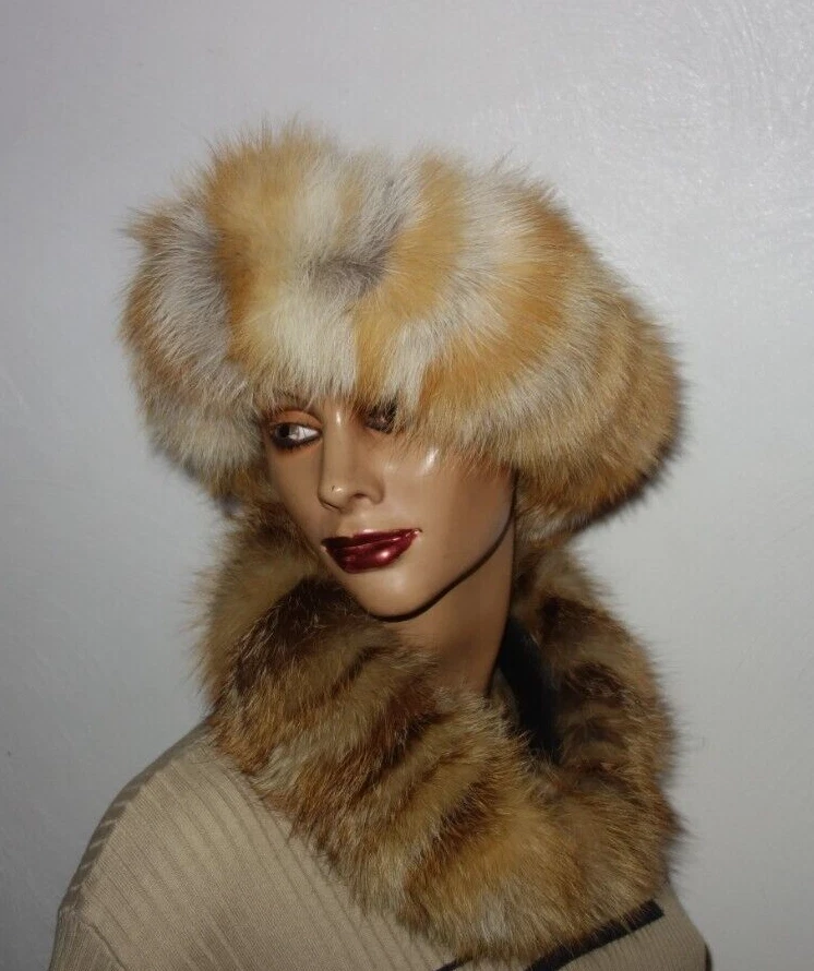 Fuchs Pelz Stirnband Echtfell Sky Haarband Real Fox Fur Fellkragen Kragen Schal - Bild 1 von 4