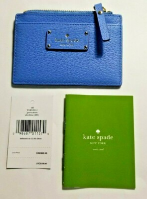 Kate Spade Card Case Wallet Adi Grove Street Alice Blue Rare Color New Tags