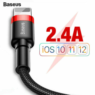 Baseus Heavy Duty Charging Cable For iPhone 14 13 12 11 XS 8 Plus Charger Cord