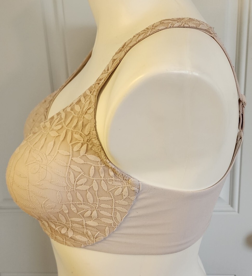 Olga Minimizer Bra Underwire Sheer Leaves Soft Cups A… Gem