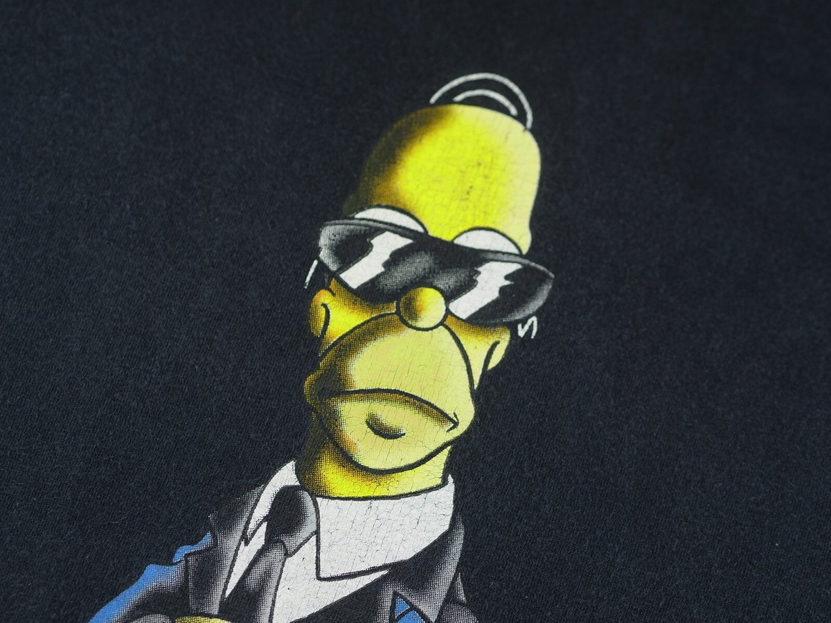 トップス 90s the Simpsons men in black movie XL 1997 The Simpsons Men In Black Parody t shirt – HeresWear