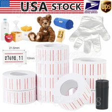 600PCS/Roll White Price Paper Tag Sticker Gun Labels Refill Ink Roll For MX 5500