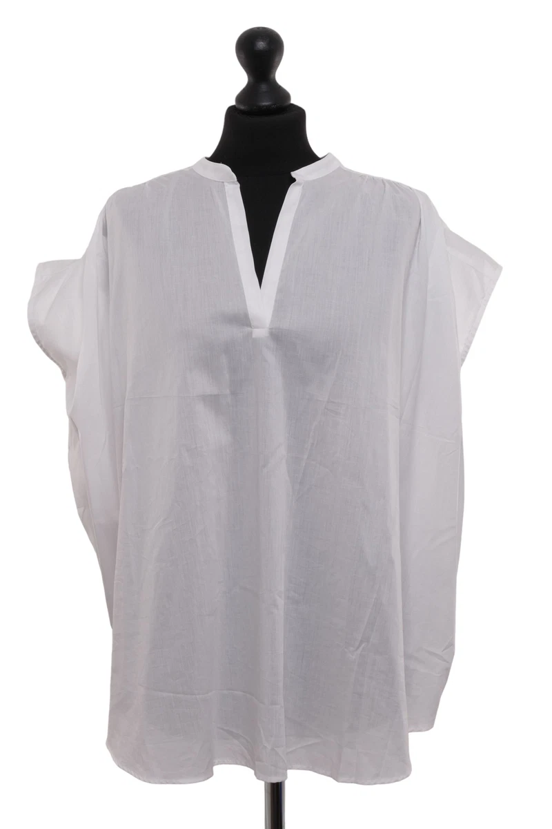 T-shirt, Maglie E Camicie Da Donna Tuniche Bianchi In Cotone - Foto 8