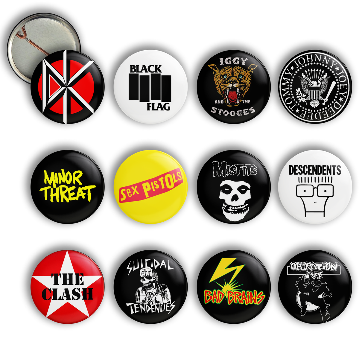 Classic Punk Rock PIN/BUTTON SET - Dead Kennedys, Minor Threat