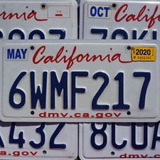 CALIFORNIA LICENSE PLATES - LIPSTICK Blue on White License Plate Tags