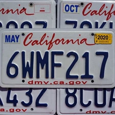 CALIFORNIA LICENSE PLATES - LIPSTICK Blue on White License Plate Tags