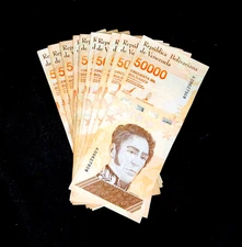 10 pcs x Venezuela 50000 Bolivares banknotes-2019 issue - CIRCULATED