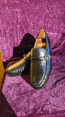 Herren Mokasins '' J.M.Weston '' Gr. 40 ( 6 E ) Schwarz Leder