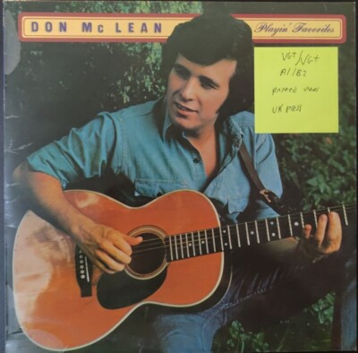 Don McLean Playin' Favourites Vinyl Record VG+/VG+ UAG29528 1973