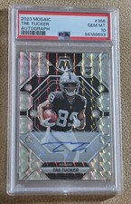 2023 Panini Mosaic TRE TUCKER Rookie Autograph Mosaic Prizm PSA 10 Raiders #366
