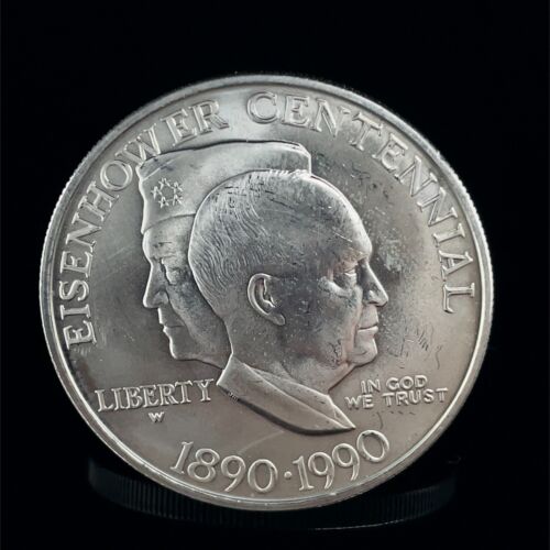 1990 W Eisenhower Centennial Commemorative Silver Dollar BU/UNC - Picture 2 of 6