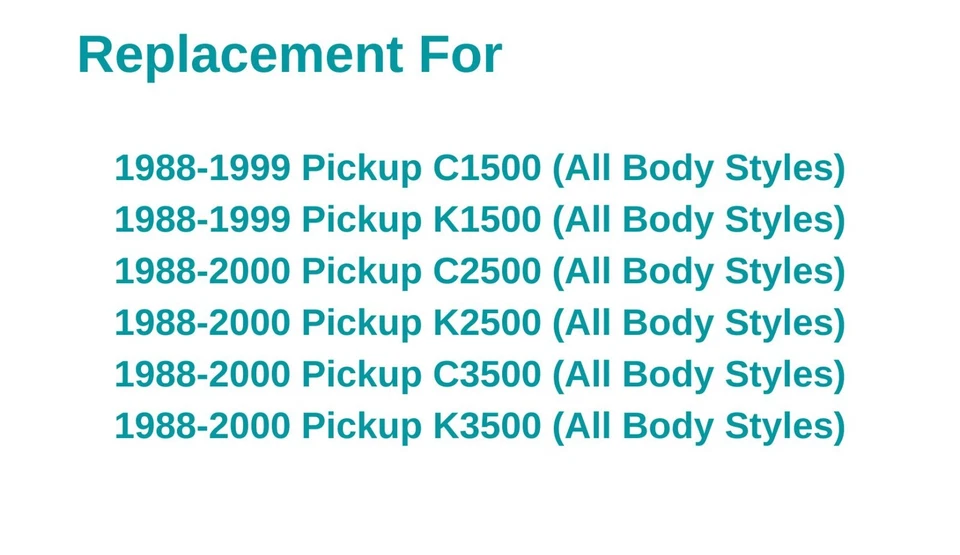 Stationary Back Glass Window Privacy For 88-99 Chevrolet 1500/88-00 2500 3500 Foto 2 de 4