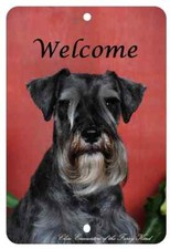 Schnauzer Uncropped Aluminum Indoor/Outdoor Welcome Sign