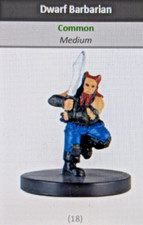 D D miniatures Dragoneye DWARF BARBARIAN x2 18 w/stat card NIB