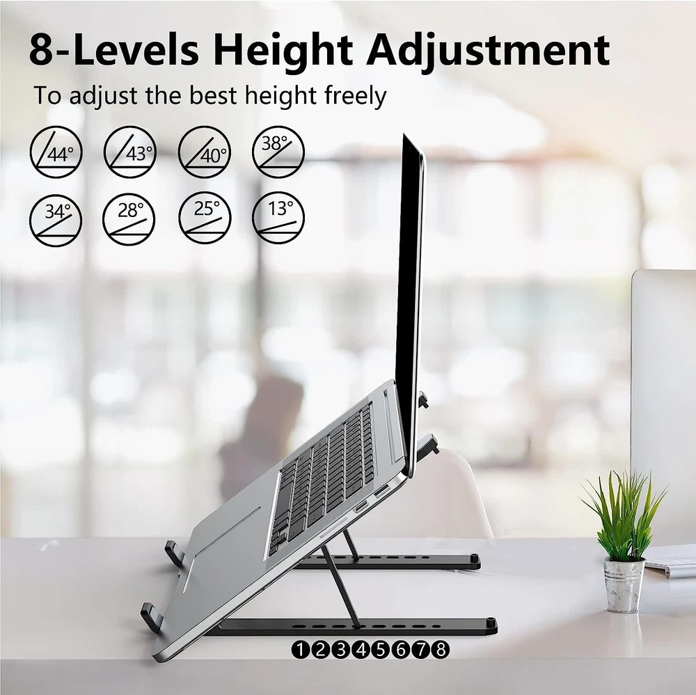Laptop Stand for Desk Adjustable Laptop Riser ABS+Silicone Foldable Portable Laptop Stand for Desk Adjustable Laptop Riser ABS+Silicone Foldable Portable