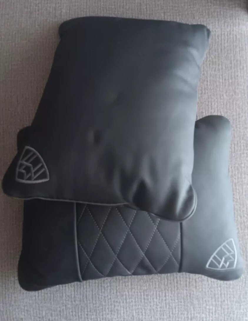 Black Genuine Leather Maybach Pillow Set S Class Mercedes BenzPremium