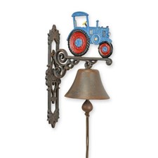 9934858 Dzwonek ścienny Żeliwo Rustykalny ciągnik dł. ok. 37cm