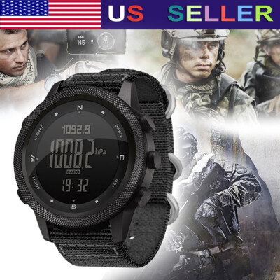 #ad North Edge Apache 46Smart Men#x27;s Military Digital Sports Barometer Compass Watch $46.99