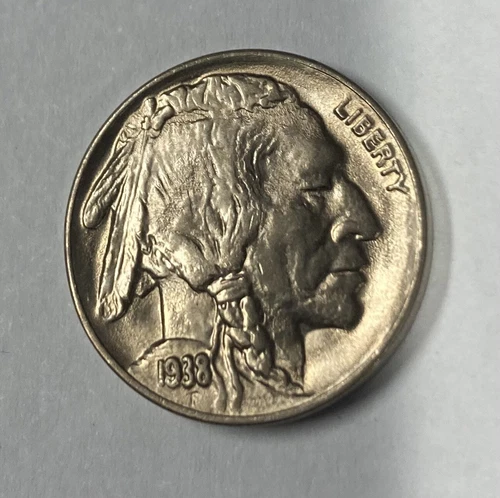 (D)**1938 D/D RPM-002 Error Uncirculated Buffalo Nickel Gem BU