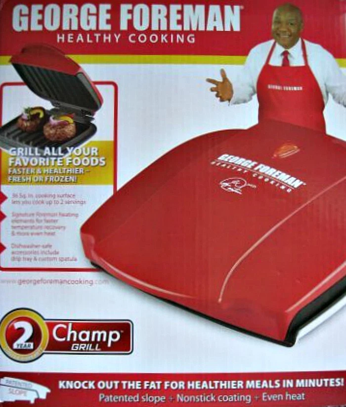 NEW George Foreman Champ Grill, Red & Blue Color!