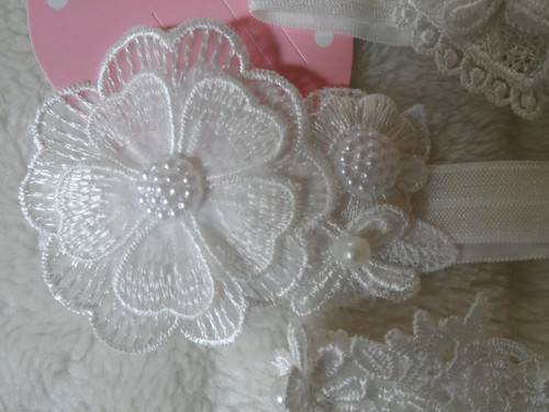 baby,toddler,girls white head band/hairbands/hair garland,wedding christening - Picture 15 of 22