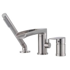 Single-Handle Deck-Mount Roman Tub Faucet with Hand Shower