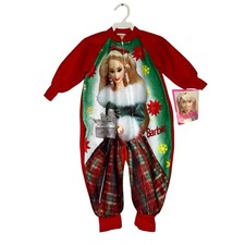 Barbie Toddler Girls VINTAGE 1993 Holiday Pajama Zip up Sleeper Size 2 New w Tag