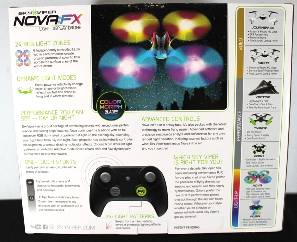 Sky Viper Nova/FX Light Display Drone Color Morph Blades New Sealed - Image 3 of 4