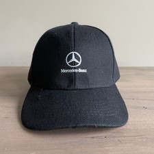 NWOT Rare Mercedes Benz Strapback Hat Black 6 Panel Cap Nice 
