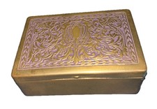 Vintage Brass State Express Cigarettes Tin, circa 1950s
