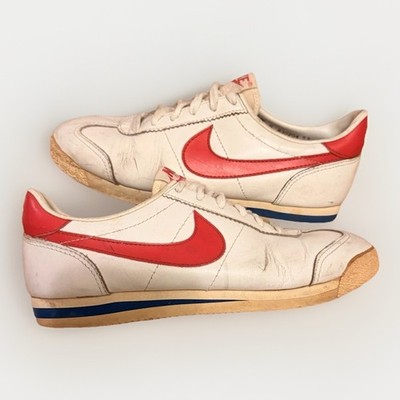 VINTAGE 1982 Nike Cortez Forrest Gump White Red Made in Korea Mens Size 5