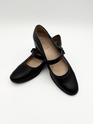 Soul by Naturalizer Women's Ramona Mary Jane Flat Navy Smooth 9M