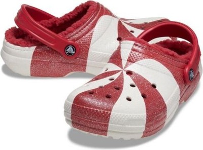 Crocs Classic Lined Holiday Christmas Candy Cane Clogs Shoes  display picture 2