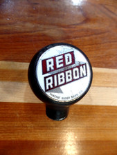 VINTAGE RED RIBBON BEER BALL TAP KNOB MATHIE ...