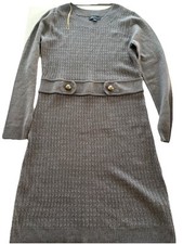 AB Studio Sweater Dress Charcoal Gray Long Sleeves Size Small NWT