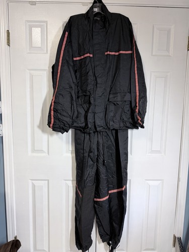 Harley-Davidson Reflective Rain Suit Jacket Size L Overalls Size Medium