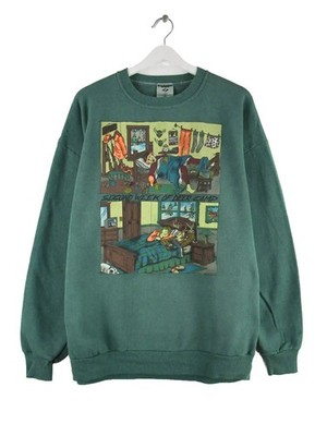 Jerzees 90s Vintage Funny Print Sweater Grün XL Herren