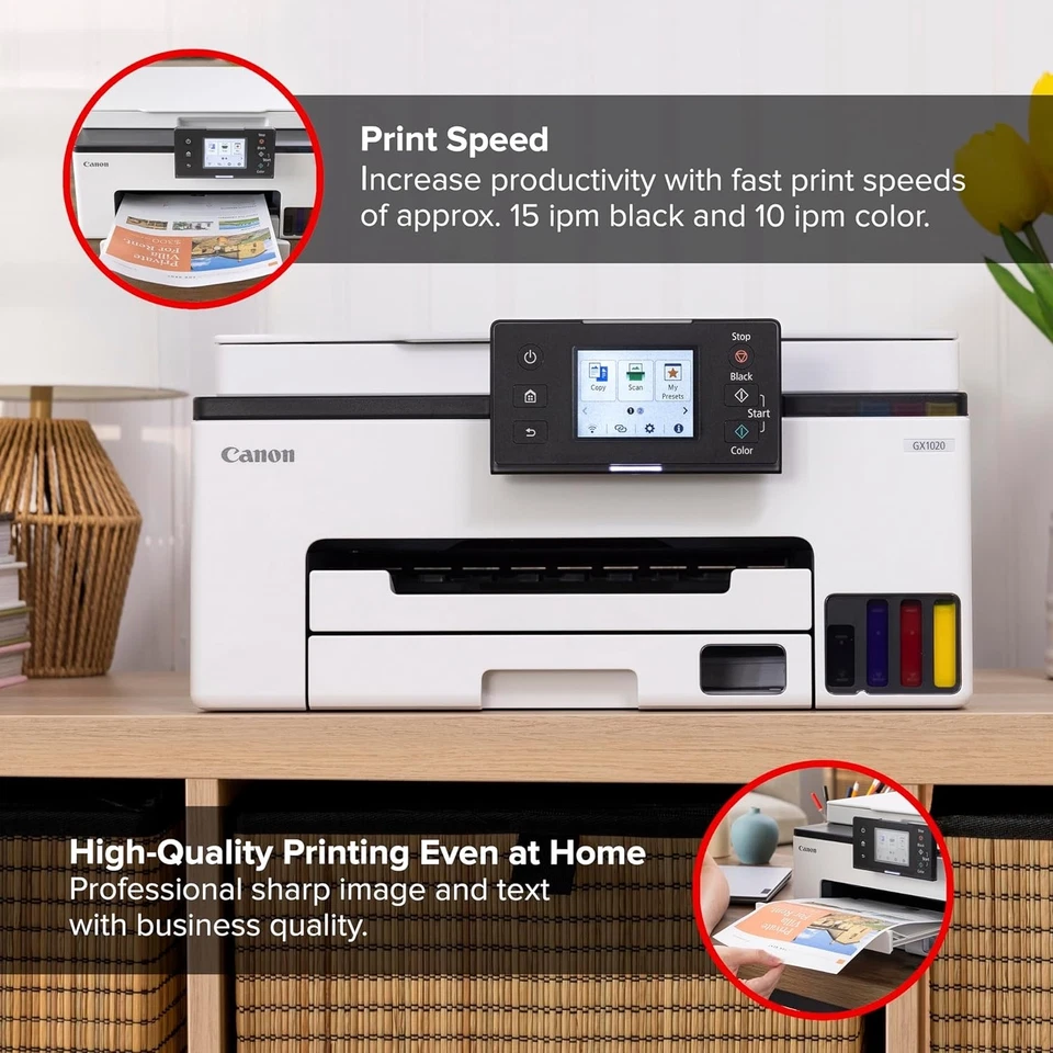 Canon MAXIFY GX1020 All-in-One Wireless Supertank Printer and Scanner, w/ Ink - Image 2 of 4