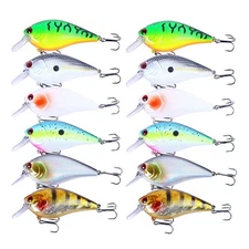 12pcs Crankbait Fishing Lures Hard Bait Set Fishing Tackle 8.5cm 15g