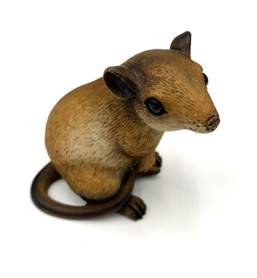 Vintage A. Lucchesi Faro (Italy) Handmade Door Mouse Resin Figurine, Signed