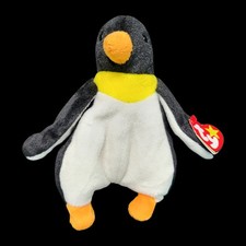 Vtg TY Beanie Baby Waddle The Penguin 1995 Tush And Ear Tags Rare Retired