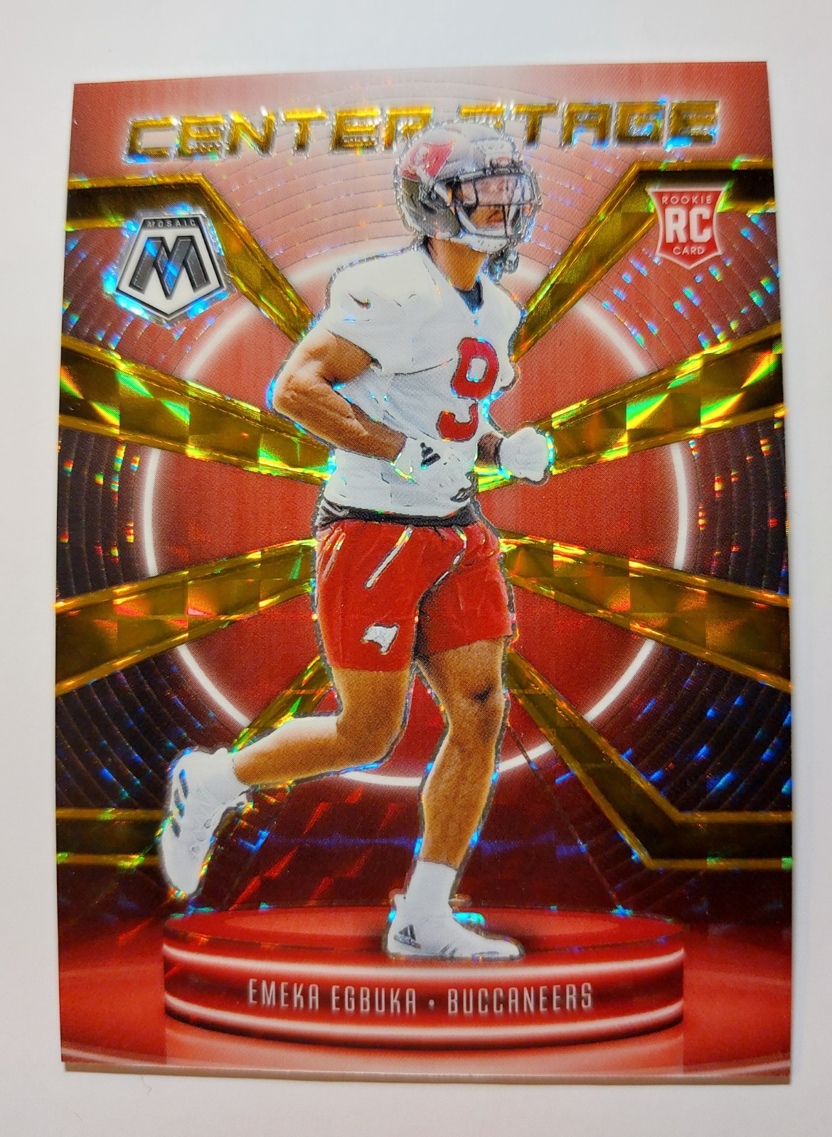 2025 Panini Mosaic Football Emeka Egbuka Center Stage Rookie Gold #9/10 Jersey#