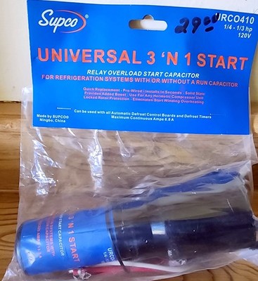 NEW SUPCO Refrigerator Relay Overload Start Capacitor URC0410 1/4 1/3 HP 3 n' 1