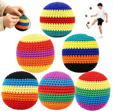 6 Pack Hacky Footbag Sack Set   Durable Knit Kick Bags Soft Kick Sack Balls