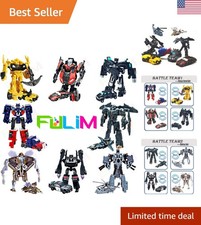 Durable 8 Pcs Mini Car Robots Set - Creative Birthday Favors for Little Heroes