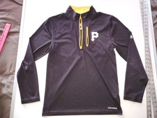 PITTSBURGH PIRATES BLACK LONG SLEEVED COOL BASE MAJESTIC 1/4 ZIPPER SHIRT SMALL