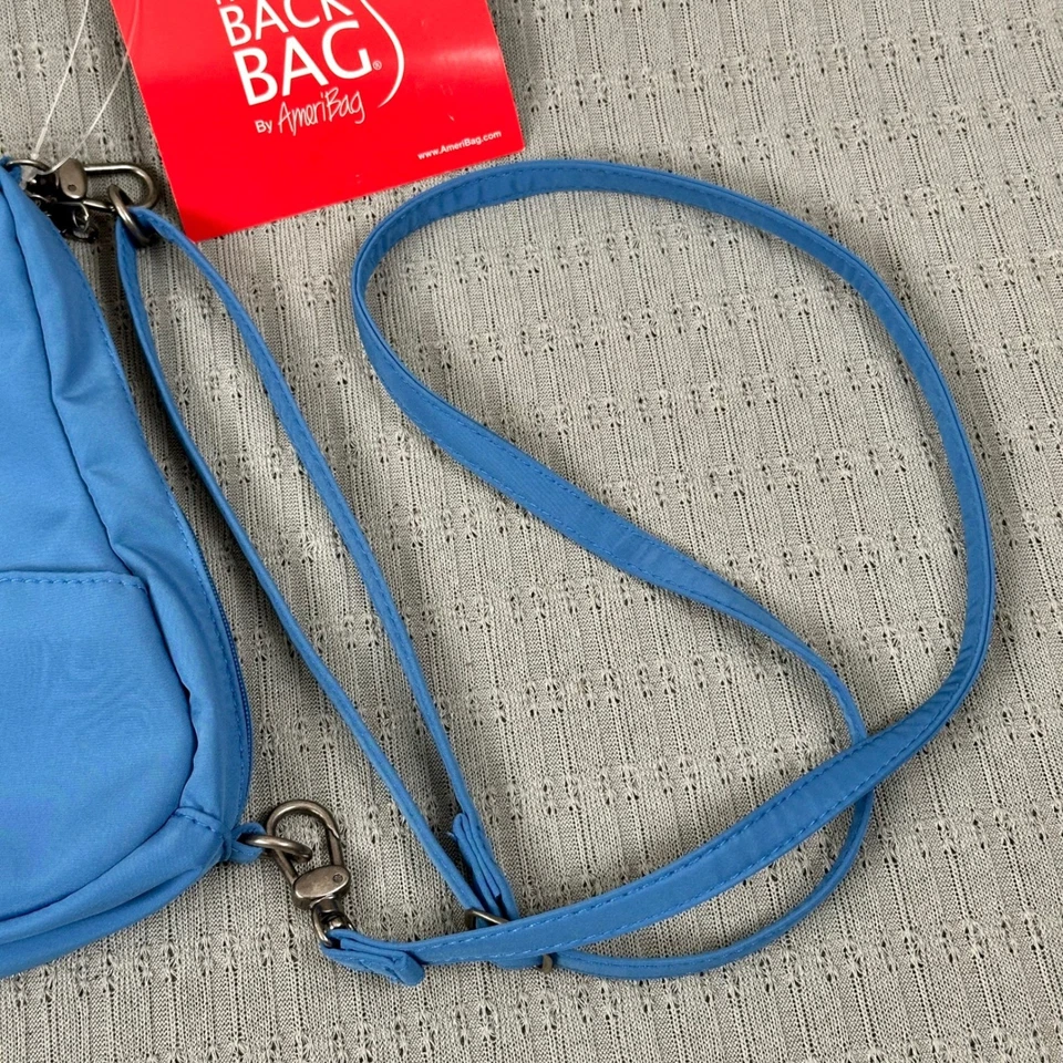 AmeriBag Bolso Espalda Saludable Cielo Profundo Azul Microfibra Bandolera Correa Ajustable Foto 3 de 4