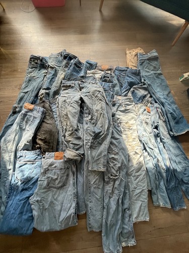 Lot of 30 Vintage Jeans Distressed Destroyed Selvedge 501s Levi's Carhartt