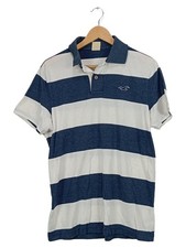 Polo uomo Hollister taglia L a righe blu bianca manica corta